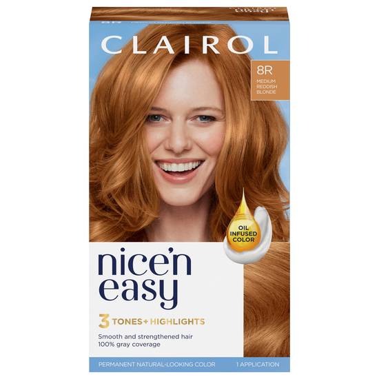 Clairol Nice'n Easy Medium Reddish Blond 8r Permanent Hair Color