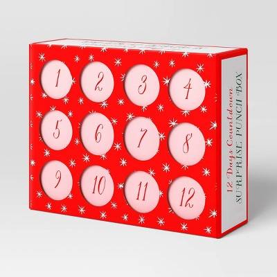 12-Day Christmas Countdown Punch Box Red/White - Wondershop™