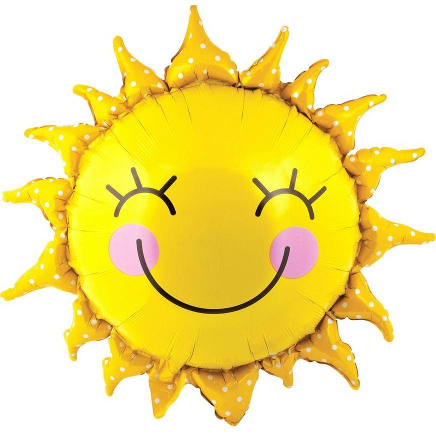 Uninflated Smiling Sun Balloon, 26in