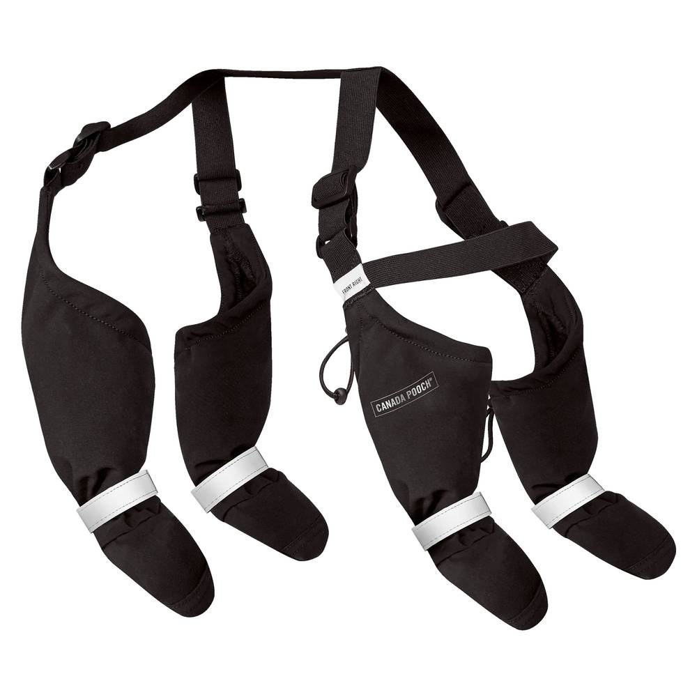 Canada Pooch Suspender Dog Boots - Black (Color: Black, Size: X Small)