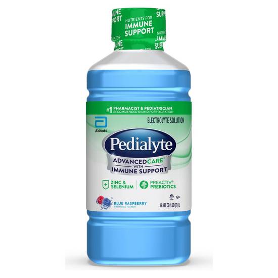 Pedialyte AdvancedCare Electrolyte Solution Blue Raspberry Ready-to-Drink 33.8oz