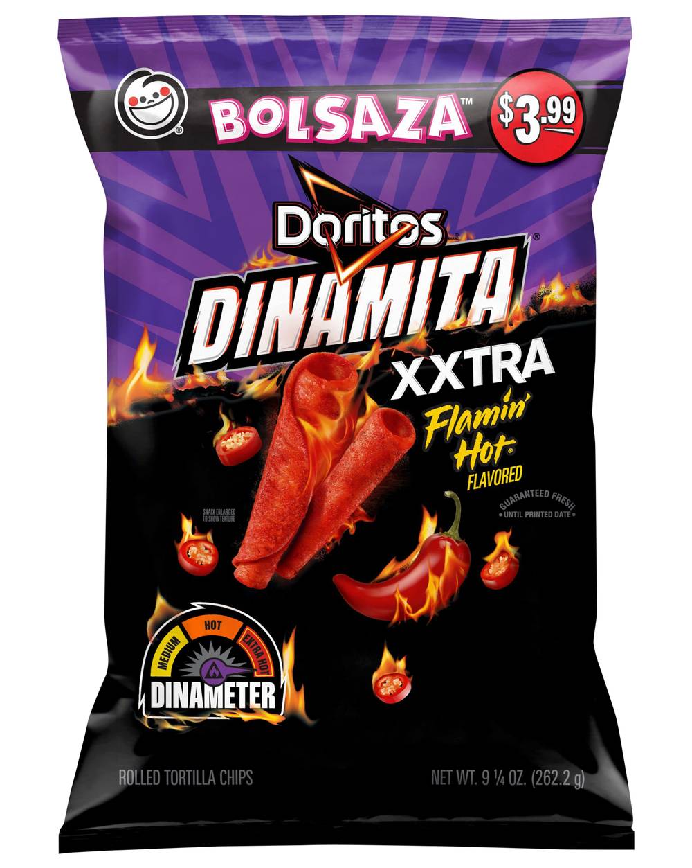 Doritos Dinamita Rolled Tortilla Chips, Xxtra Flamin Hot (9.25 oz)