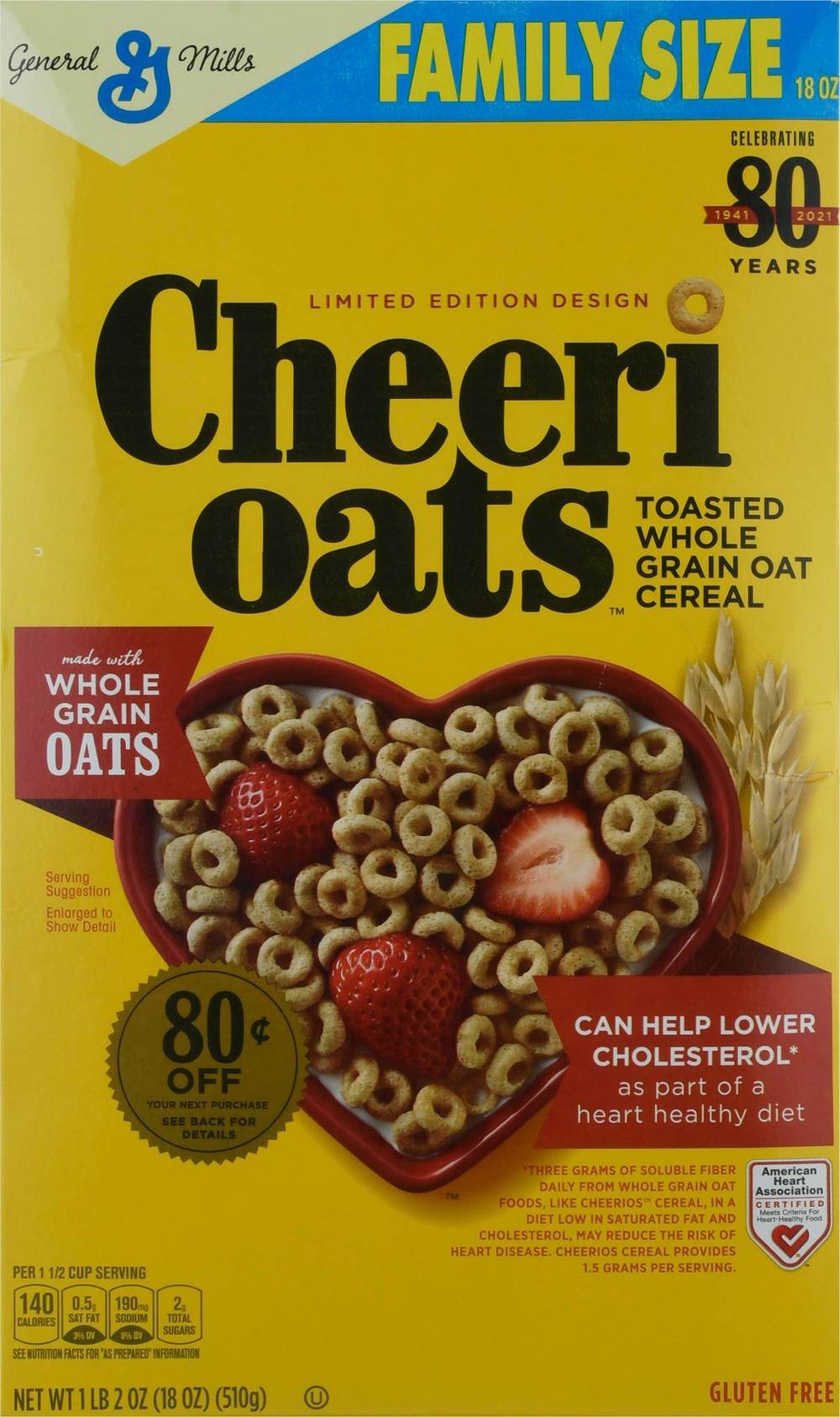 Cheerios Family Size Toasted Whole Grain Oats Cereal