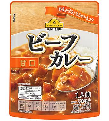 トップバリュ　ベストプライス　ビーフカレー　甘口　２００ｇ
