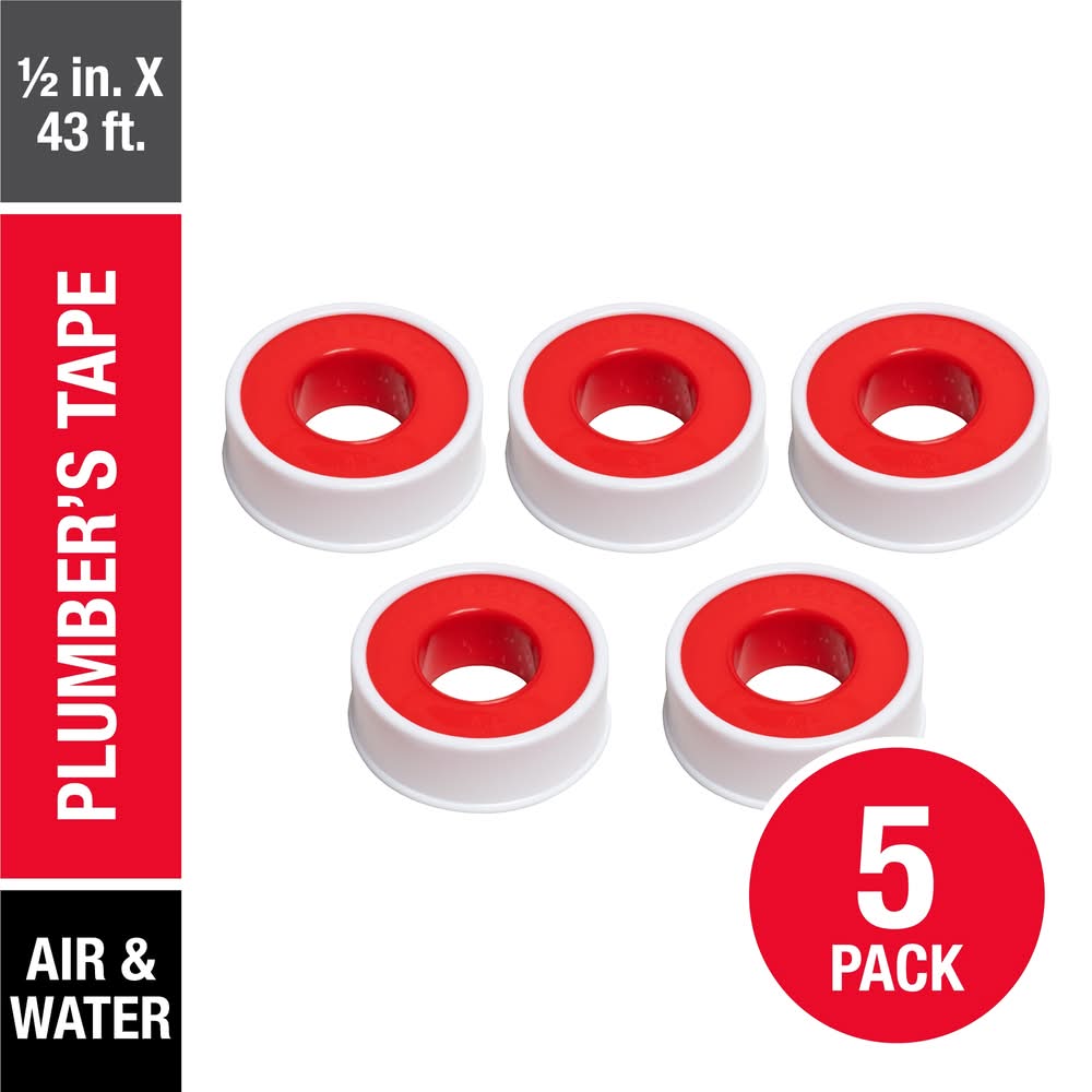 Oatey 5 -Pack 0.5-in x 516.0-in Plumber's Tape