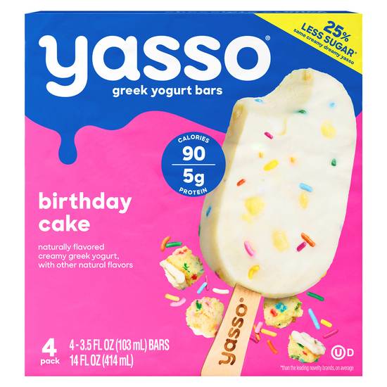 Yasso Birthday Cake Greek Yogurt Bars (4 ct)