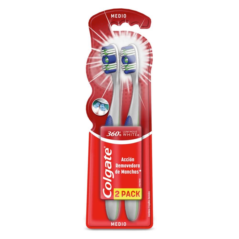 Colgate cepillo dental 360 luminous white (2 pack)