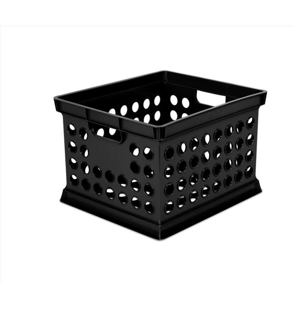 Sterilite Black Crate 10.62 In. H X 15.62 In. W X 13.75 In. D Stackable
