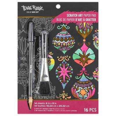 Brea Reese: Scratch Art Paper Pad - Merry & Bright - 14 6x8" Pages