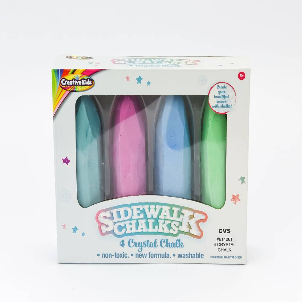 Creative Kids Sidewalk Chalk, Crystals, 4 ct