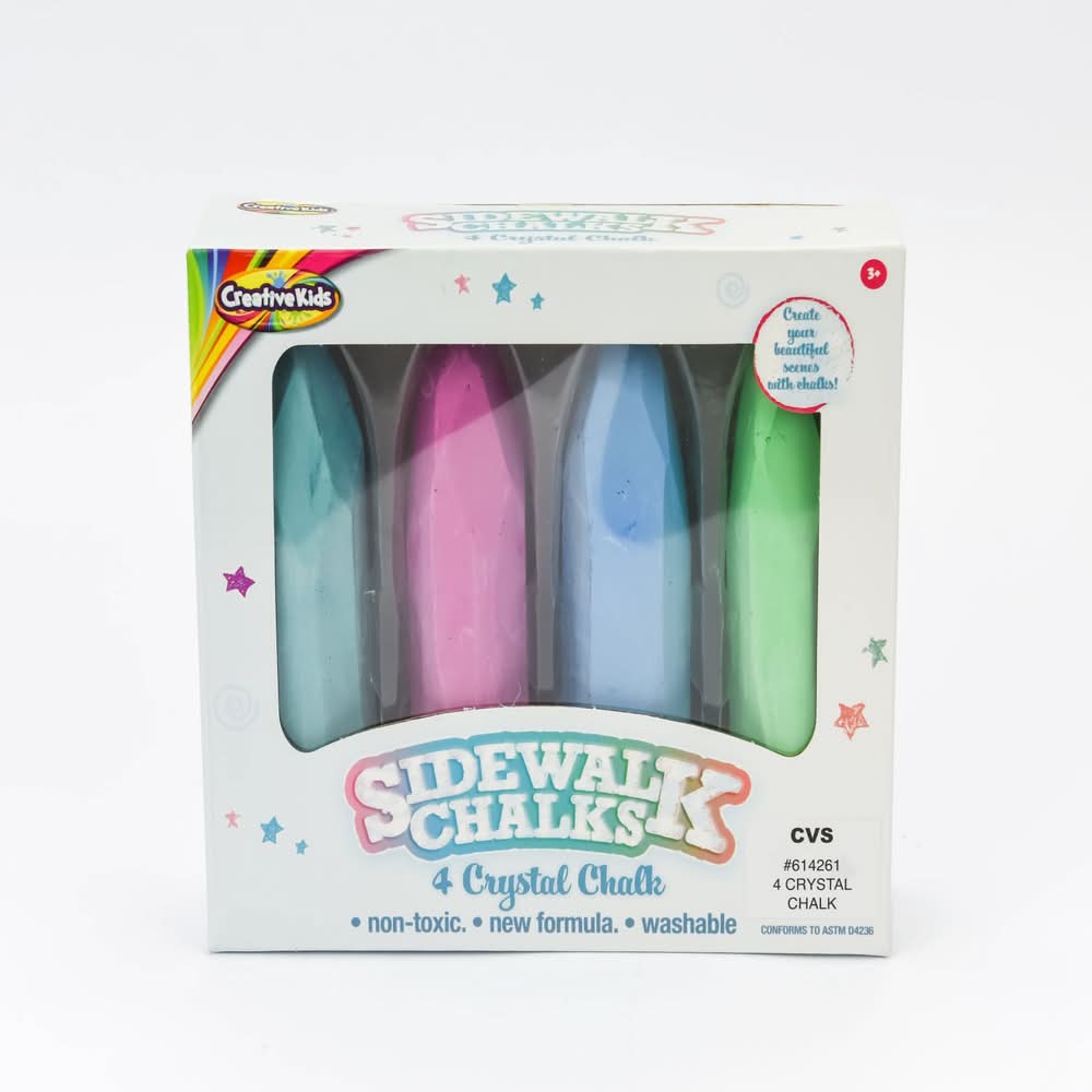 Creative Kids Crystal Sidewalk Chalks, Assorted (4 ct)