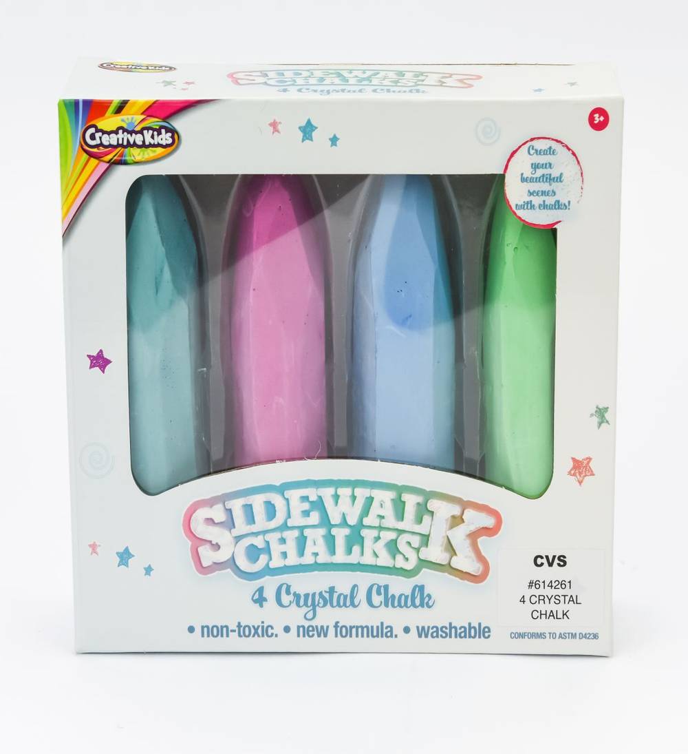 Creative Kids Crystal Sidewalk Chalks, Assorted (4 ct)