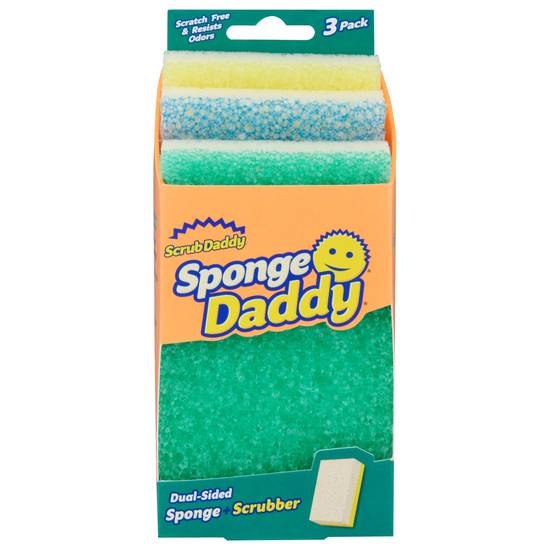 Scrub Daddy Sponge Daddy Dual Sided Sponge + Scrubber (3 ct )