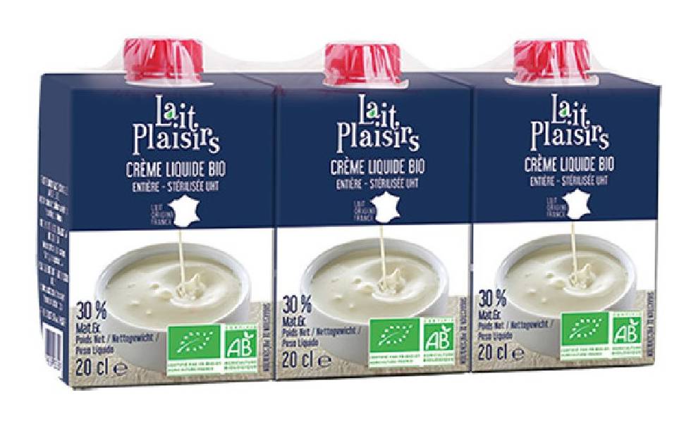 Lait Plaisirs - Crème liquide bio entière (3 x 200ml)