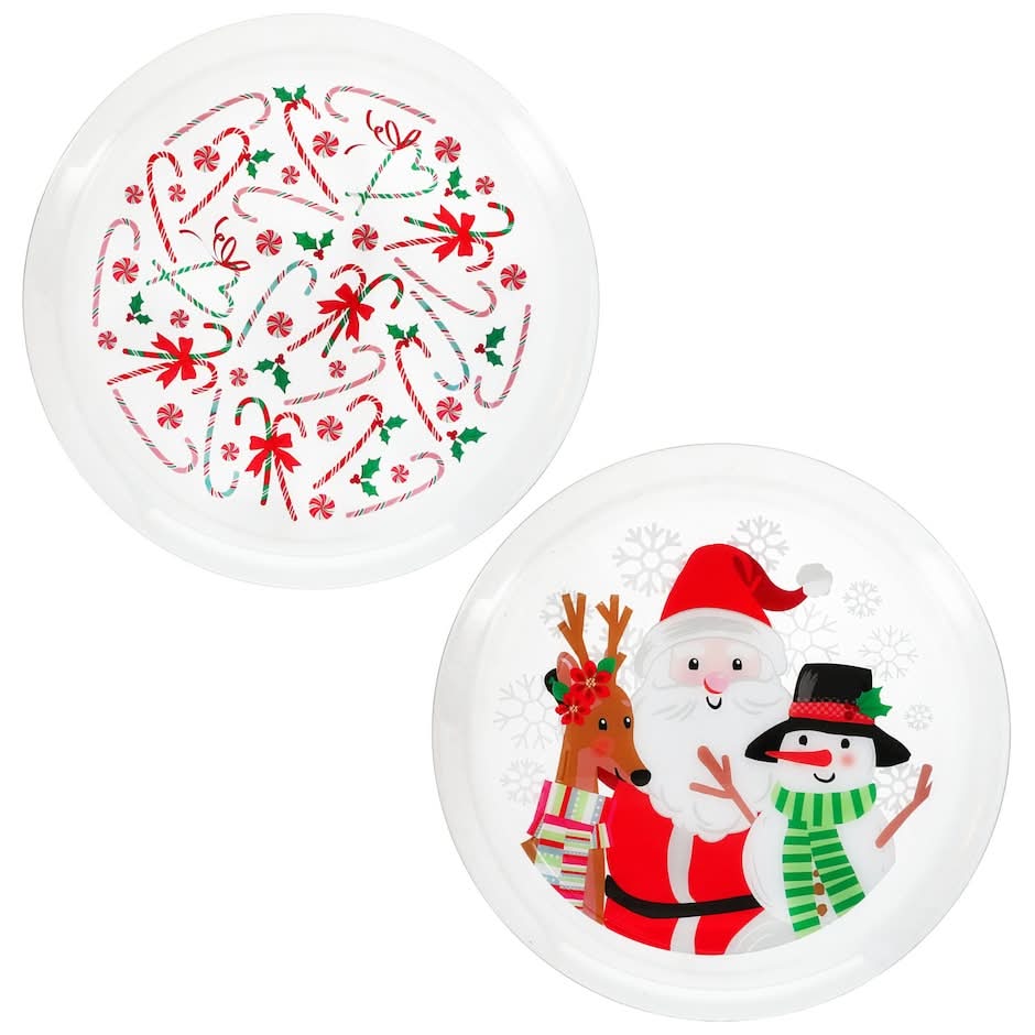 Christmas Plastic Round Tray