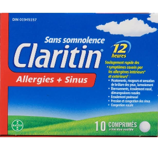 Claritin Allergy & Sinus Relief Tablets (10 ct)