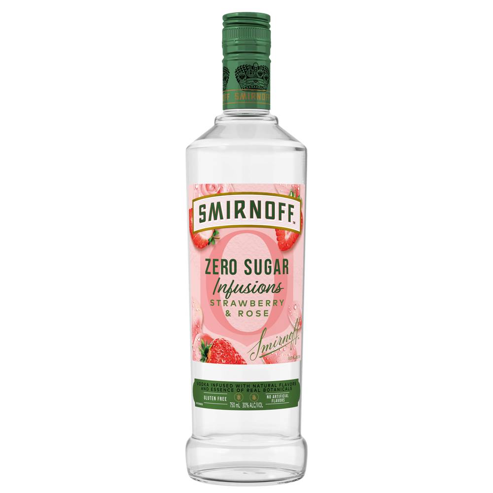 Smirnoff Zero Sugar Infusions Vodka (750 ml) (strawberry-rose)