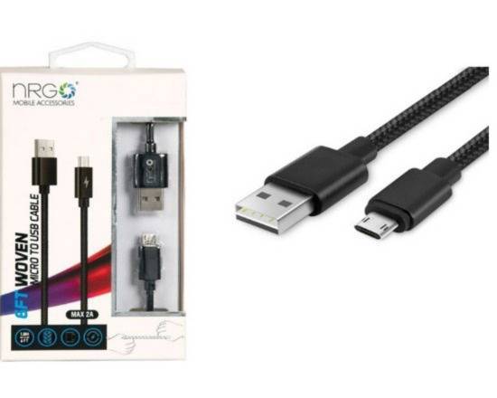 NRG 6ft Woven Micro USB Charging Sync Cable (1.8M)