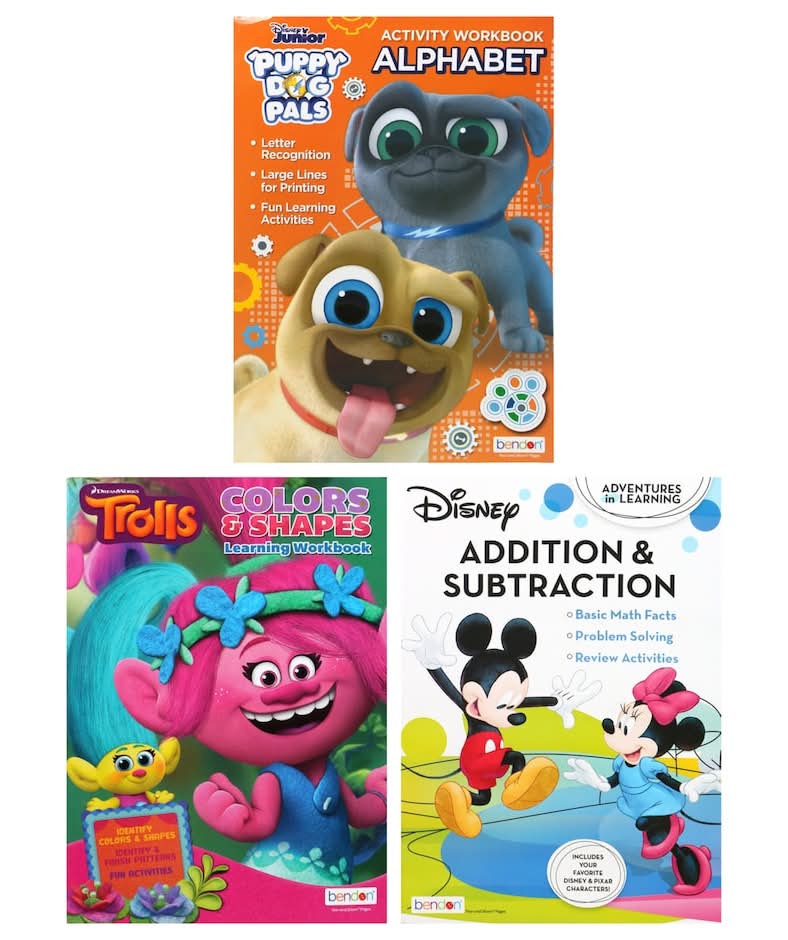 Bendon Licensed Character Children's Workbooks, Assorted Learnings, 1-ct.