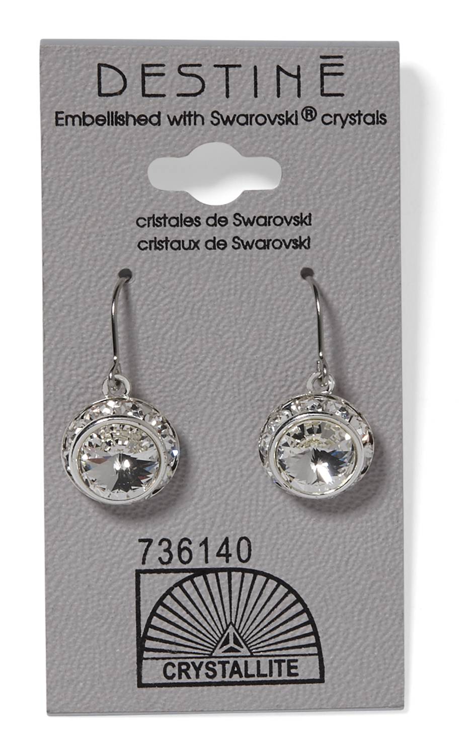 Crystallite Crystal Rhinestone Rivoli Dangle Earring