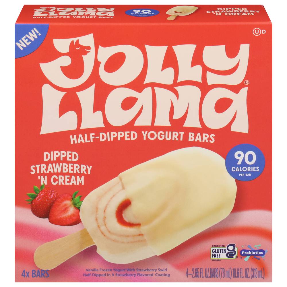 Jolly Llama Half-Dipped Yogurt Bars (strawberry n cream)