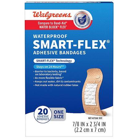 Walgreens Waterproof Smart-Flex Adhesive Bandages Regular
