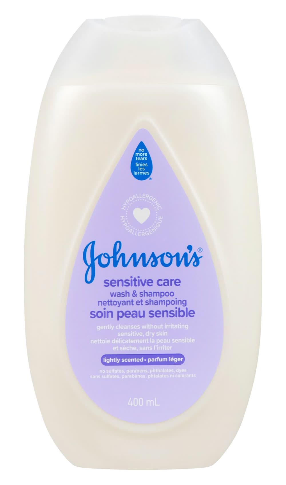 Johnson's Care Baby Wash & Shampoo, Hypoallergenic Cleanser, Pro-Vitamin B5, Sunflower Oil, Dry Skin (400 ml)