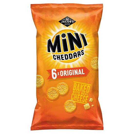 Jacob's Mini Cheddars Original Snacks (6 pack)