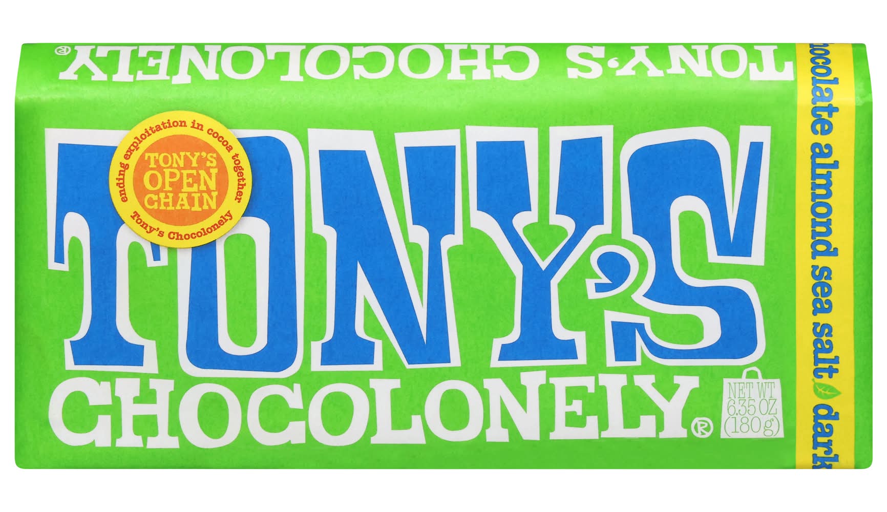 Tony's Chocolonely Dark Chocolate Almond Sea Salt Bar (6.35 oz)