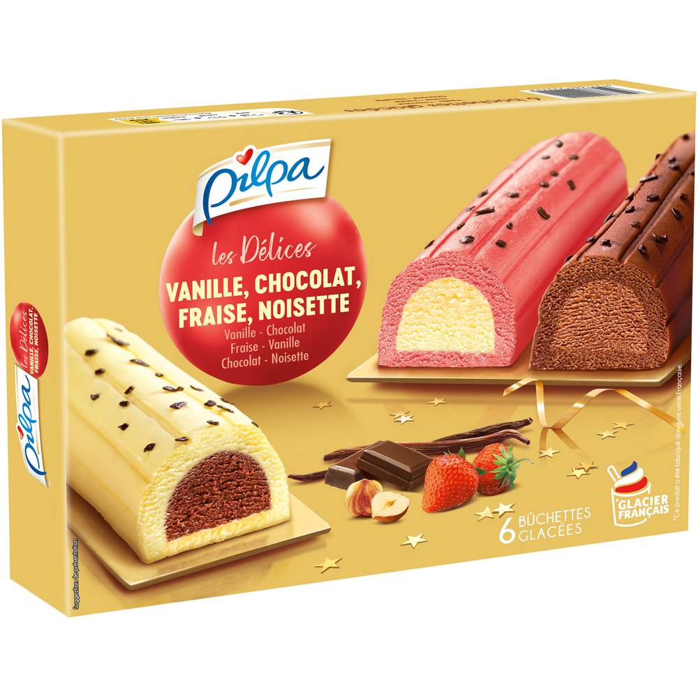 Pilpa - Bûchettes glacées, fraise - vanille - chocolat (6)