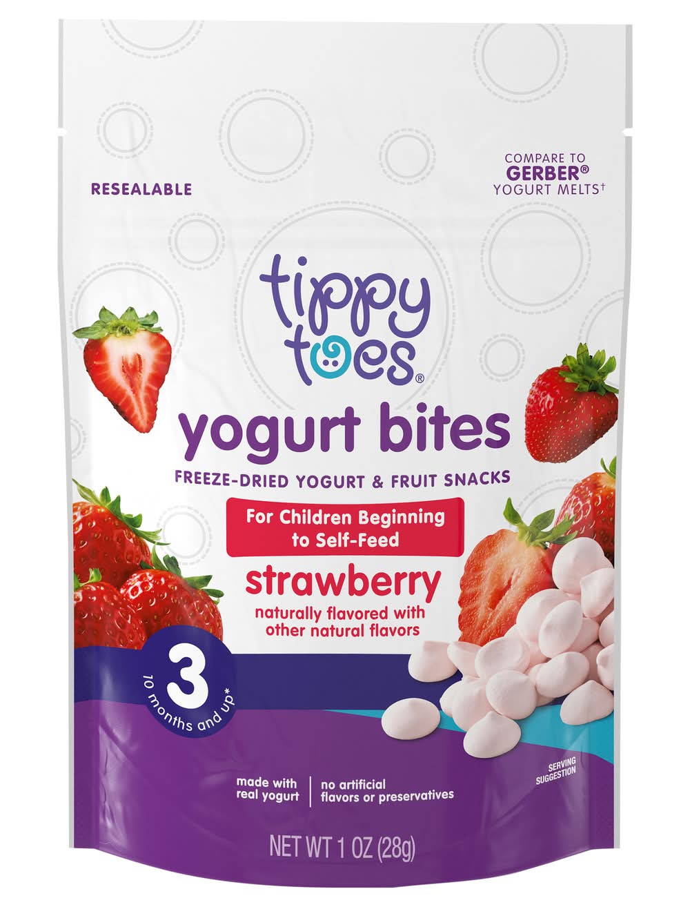 Tippy Toes Yogurt Bites, Strawberry (1 oz)