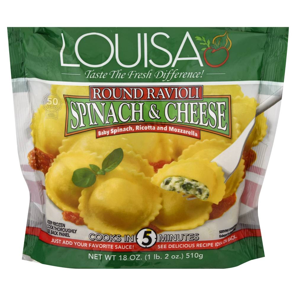 Louisa Frozen Spinach & Cheese Round Ravioli (1.12 lbs)