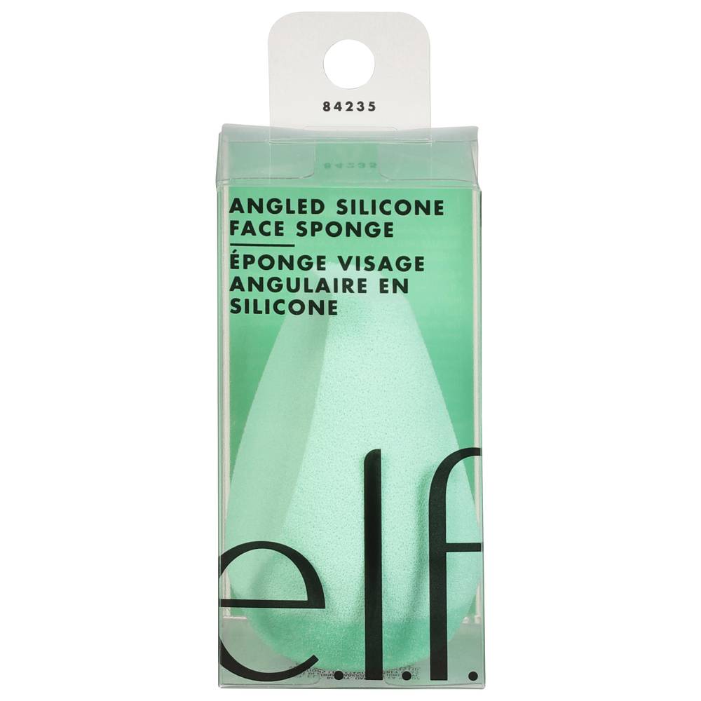 e.l.f. Angled Silicone Face Sponge, Green