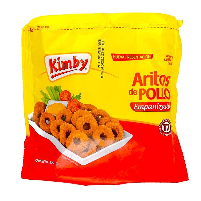 Kimby aritos de pollo empanizados (bolsa 227 g)