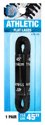 Shoe Gear Athletic Flat Laces, 45 in, Black