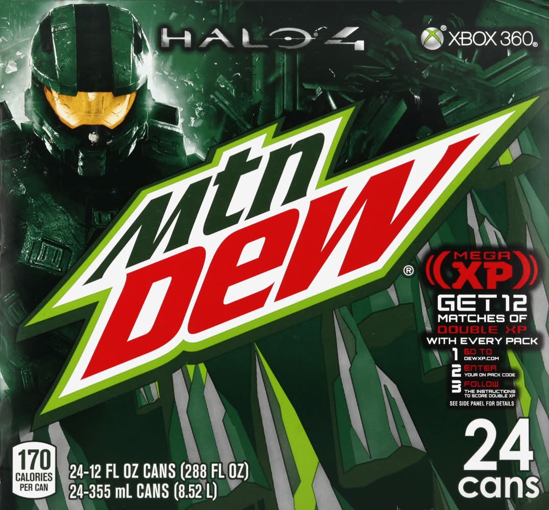 Mountain Dew Halo 4 Soda, Citrus (24 x 12 fl oz)