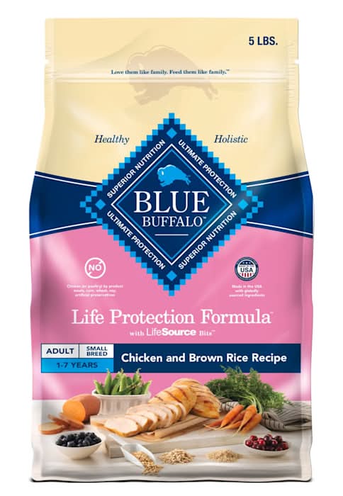 Blue Buffalo Life Protection Formula Small Breed Adult Chicken & Brown Rice Dry Dog Food, 5 lbs.