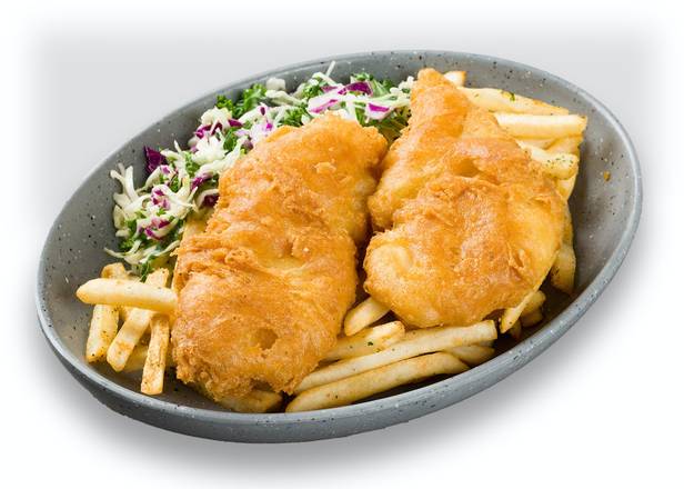 2 PIECE BATTERED FISH & CHIPS