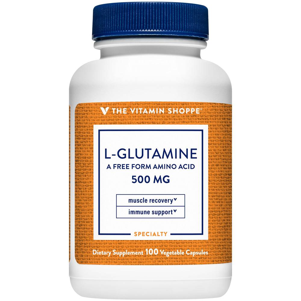 The Vitamin Shoppe L-Glutamine Amino Acid For Muscle & Gut Health 500 mg Vegetarian Capsules