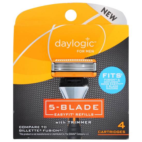 Daylogic Mens 5 Blade Easyfit Refills - 4 ct