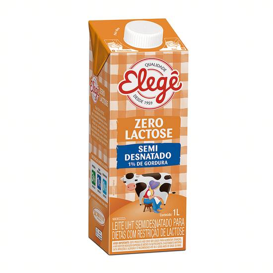 Elegê leite semidesnatado zero lactose uht (1l)