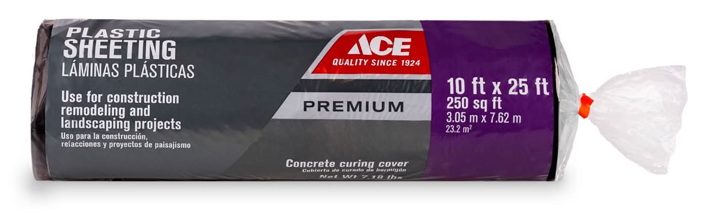 ACE Plastic Sheeting 6 Mil X 10 Ft. W X 25 Ft. L Polyethylene Black 1 Pk