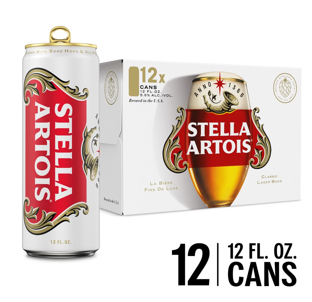 Stella Artois Classic Premium Lager Beer (12 x 12 fl oz)