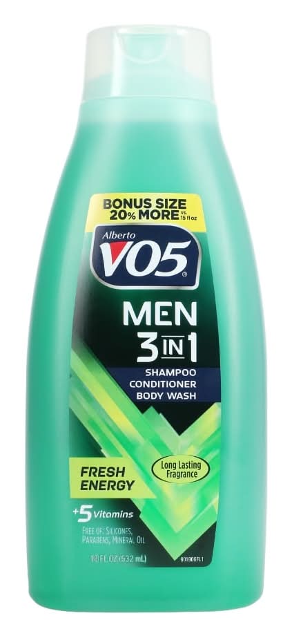Alberto VO5 Shampoo, Conditioner and Bodywash, Fresh Energy, Men (18 oz)
