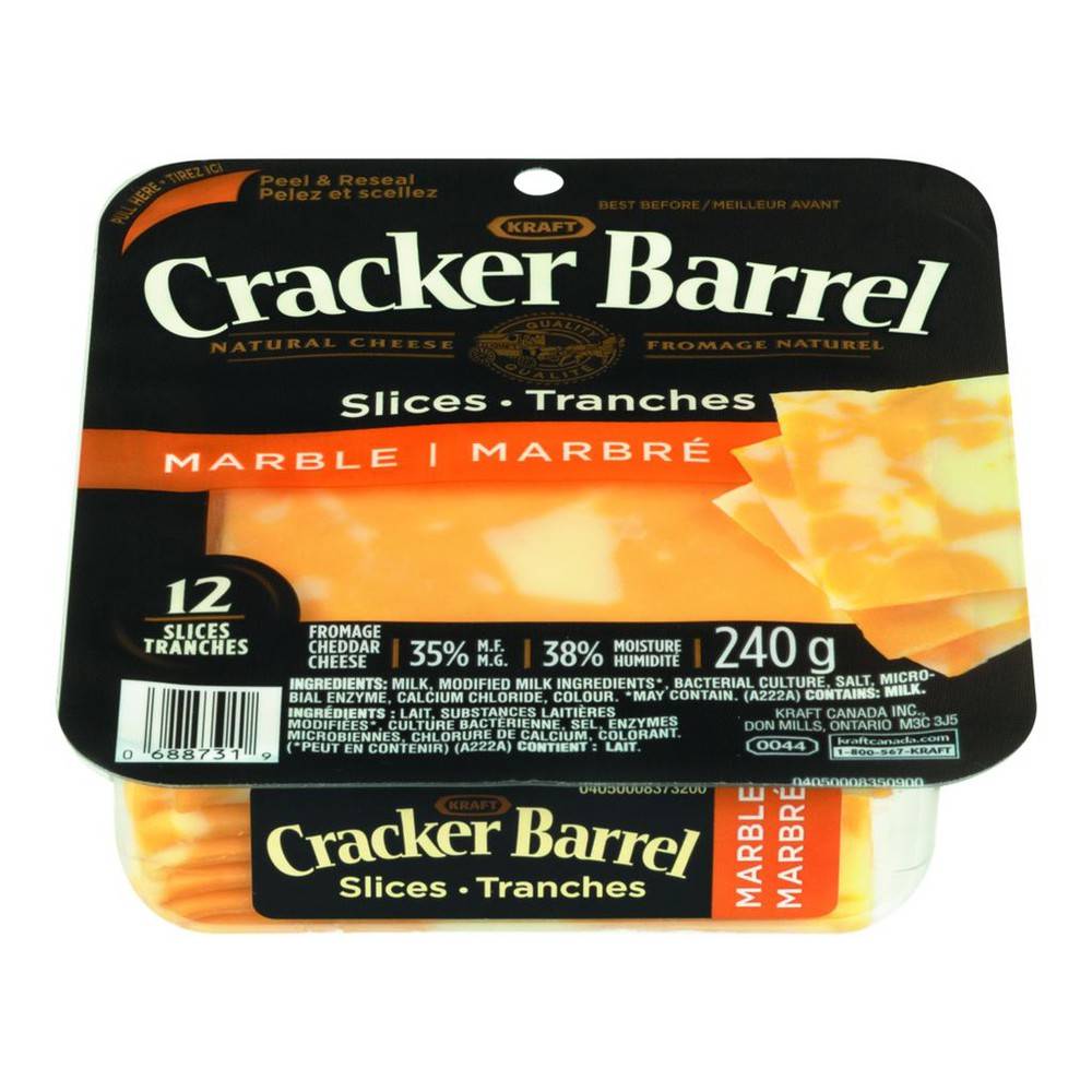 Cracker Barrel Marble Cheddar Cheese Slices (240 g)