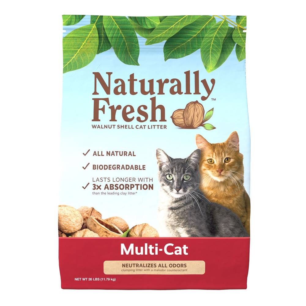 Naturally Fresh  Multi-Cat Walnut Cat Litter - Natural (Size: 26 Lb)