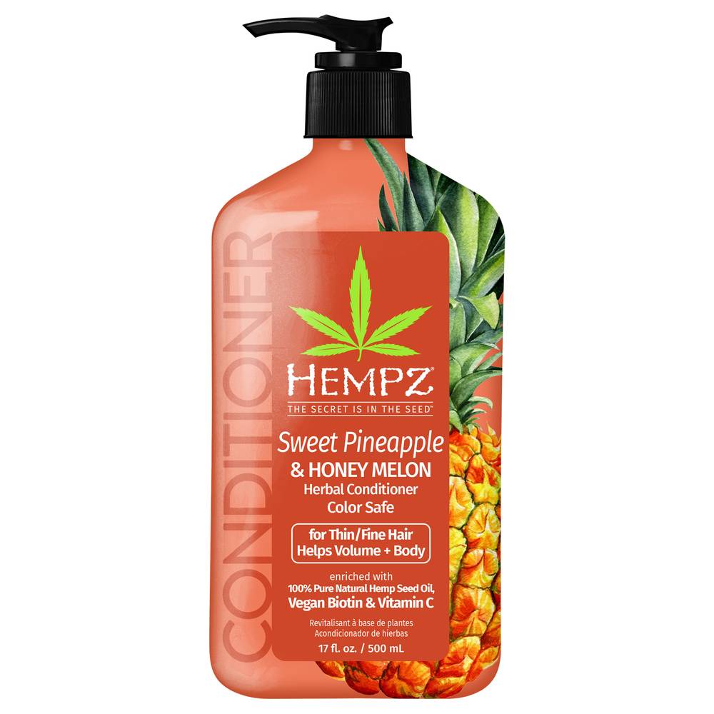 Hempz Vegan Biotin & Vitamin C Herbal Conditioner, Sweet Pineapple & Honey Melon (17 fl oz)