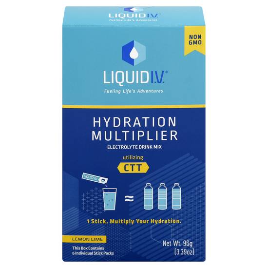 Liquid I.v. Hydration Multiplier Lemon Lime Electrolyte Drink Mix (6 ct, 3.39 oz)