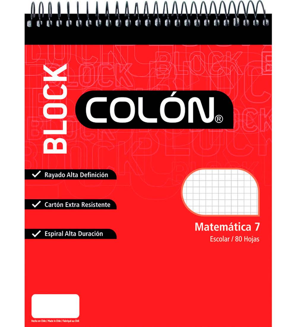 Colón · Block anillado apuntes matemáticas