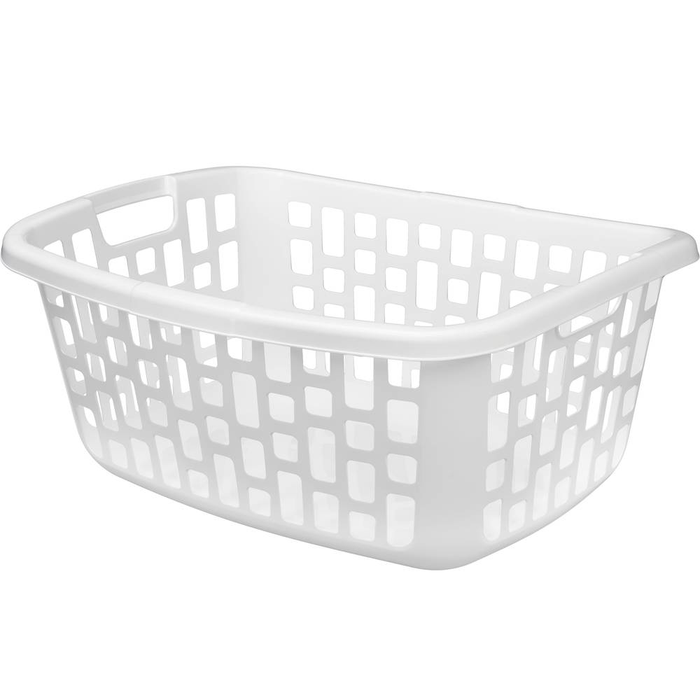 Style Selections 1.25-Bushel White Plastic Laundry Basket | 2140LWS-000